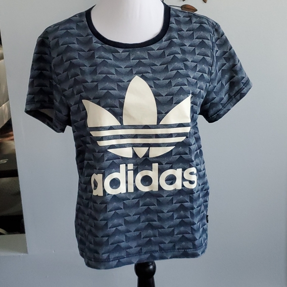 Adidas Originals Trefoil Allover Print T-Shirt - Picture 2 of 7